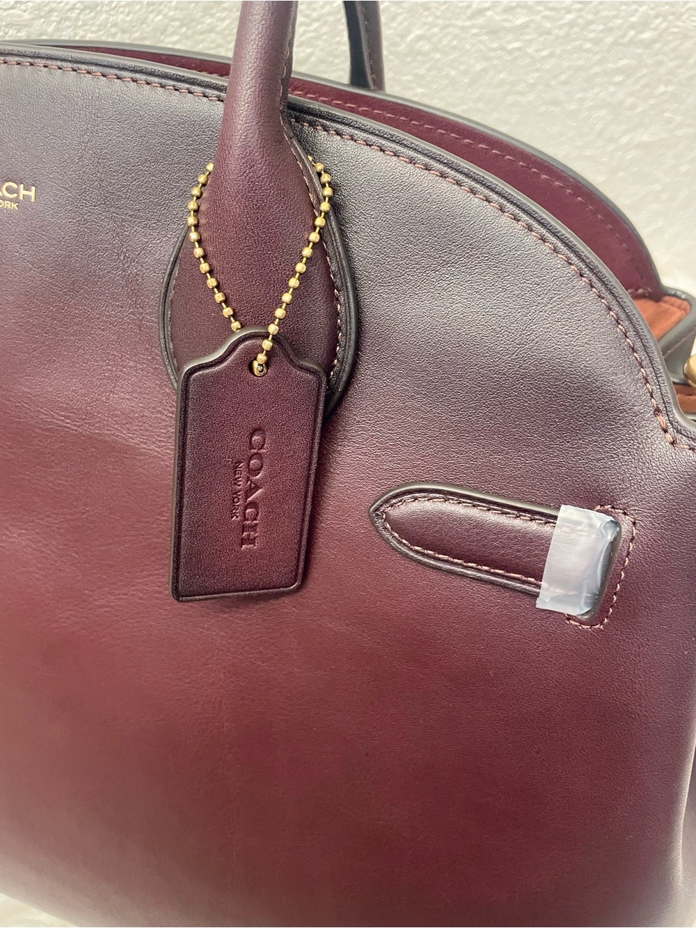 Coach Soft Empire Carryall 40 handbag in Merlot Glovetanned Leather NWT - Picture 9 of 15